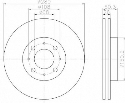 HELLA PAGID 8dd355102901 -  Тормозной диск